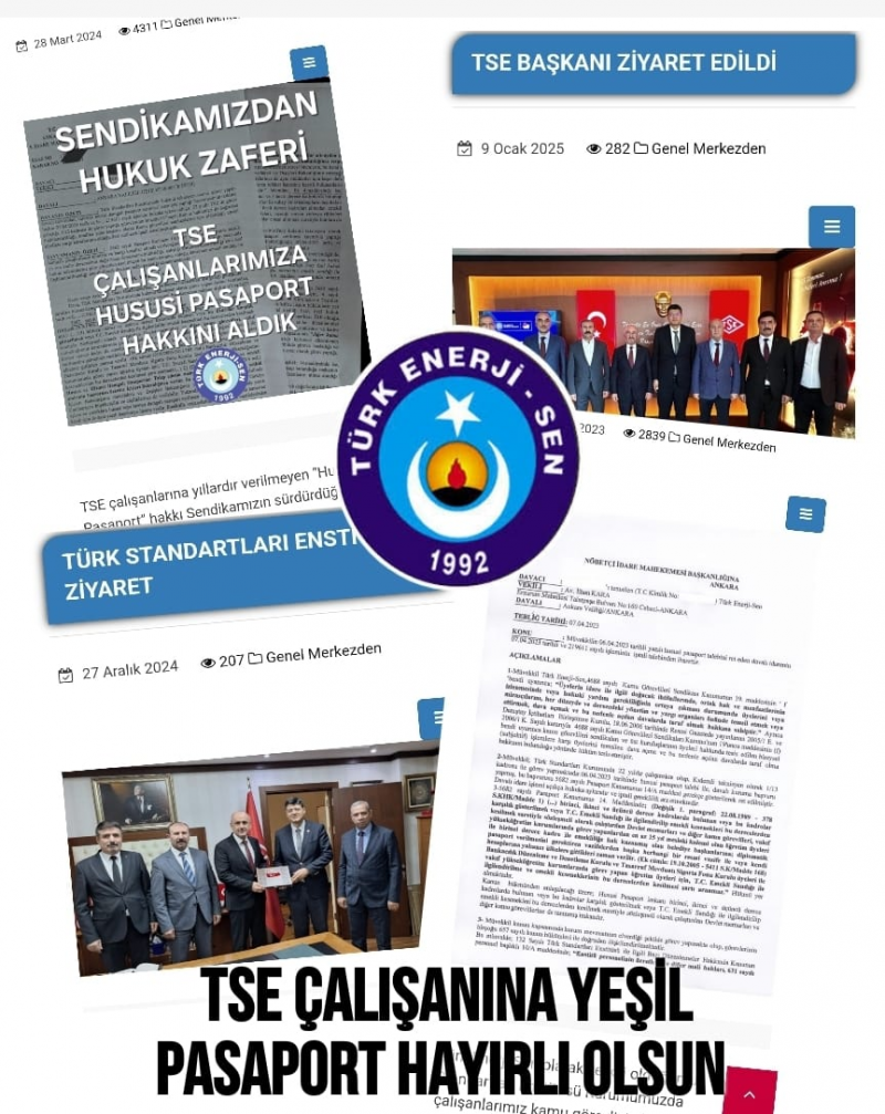 TSE’YE YEŞİL PASAPORT HAYIRLI OLSUN